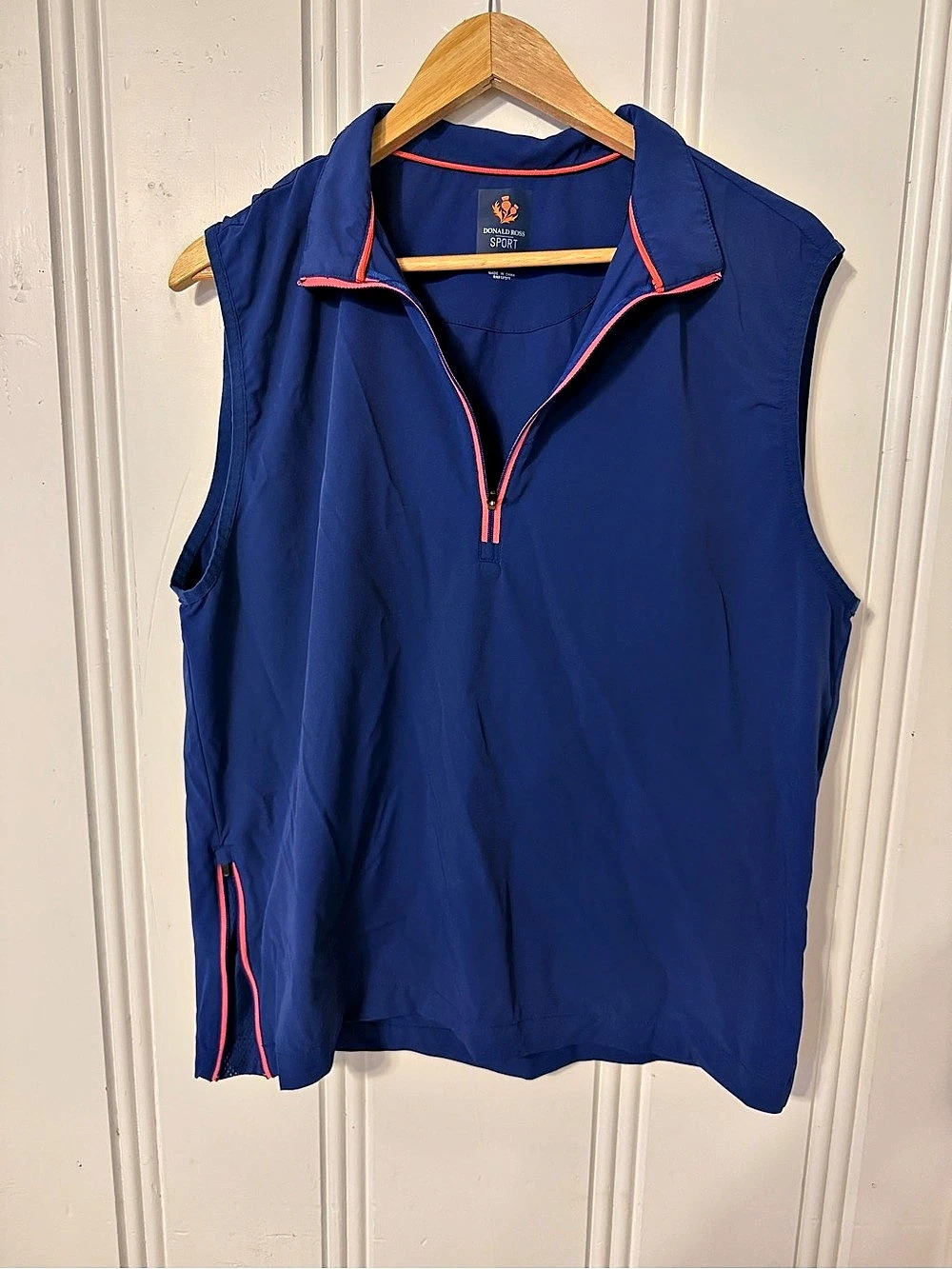 Donald Ross Sport sleeveless quarter-zip vest Large